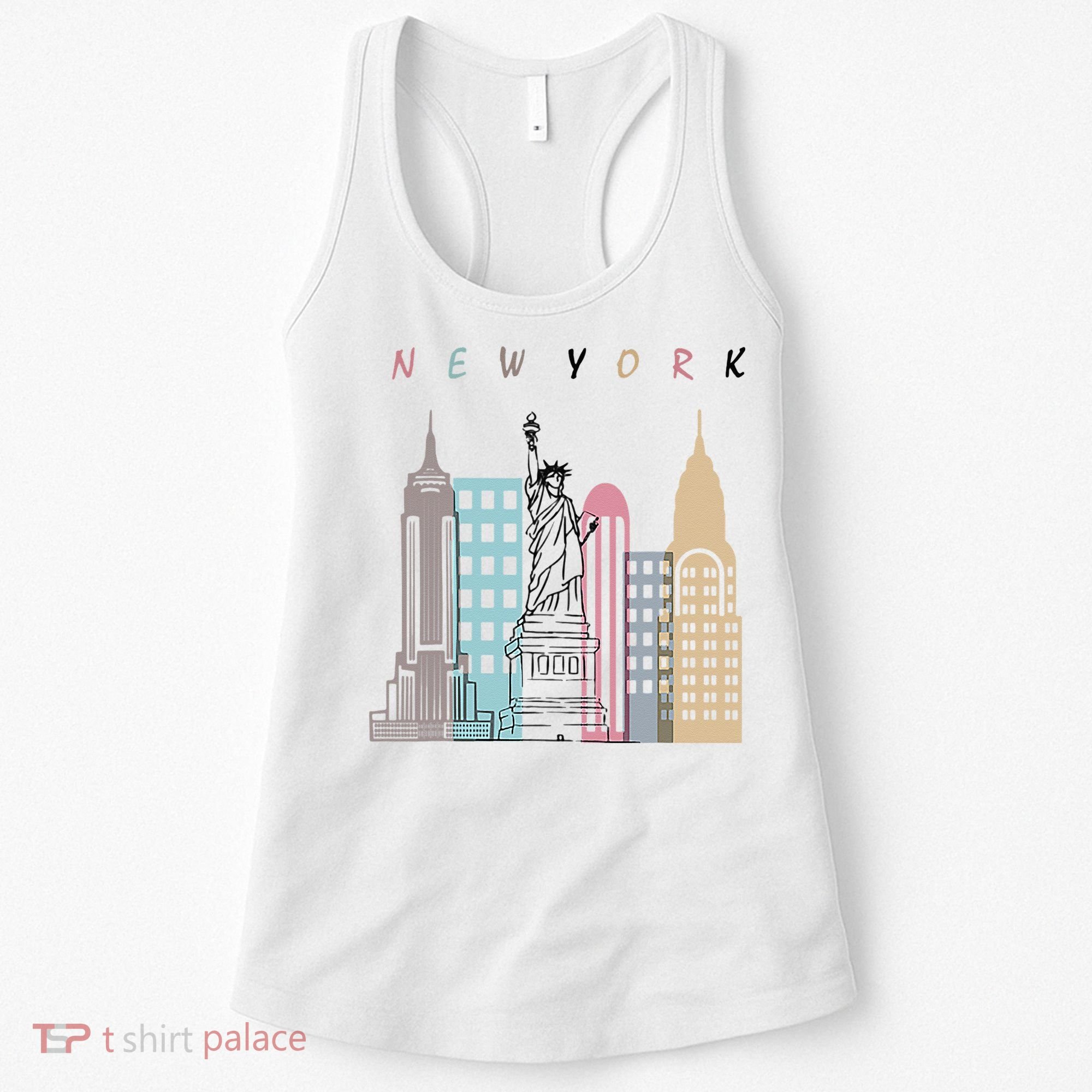 NYC New York City Manhattan skylines statue of liberty Women's Tank Top
