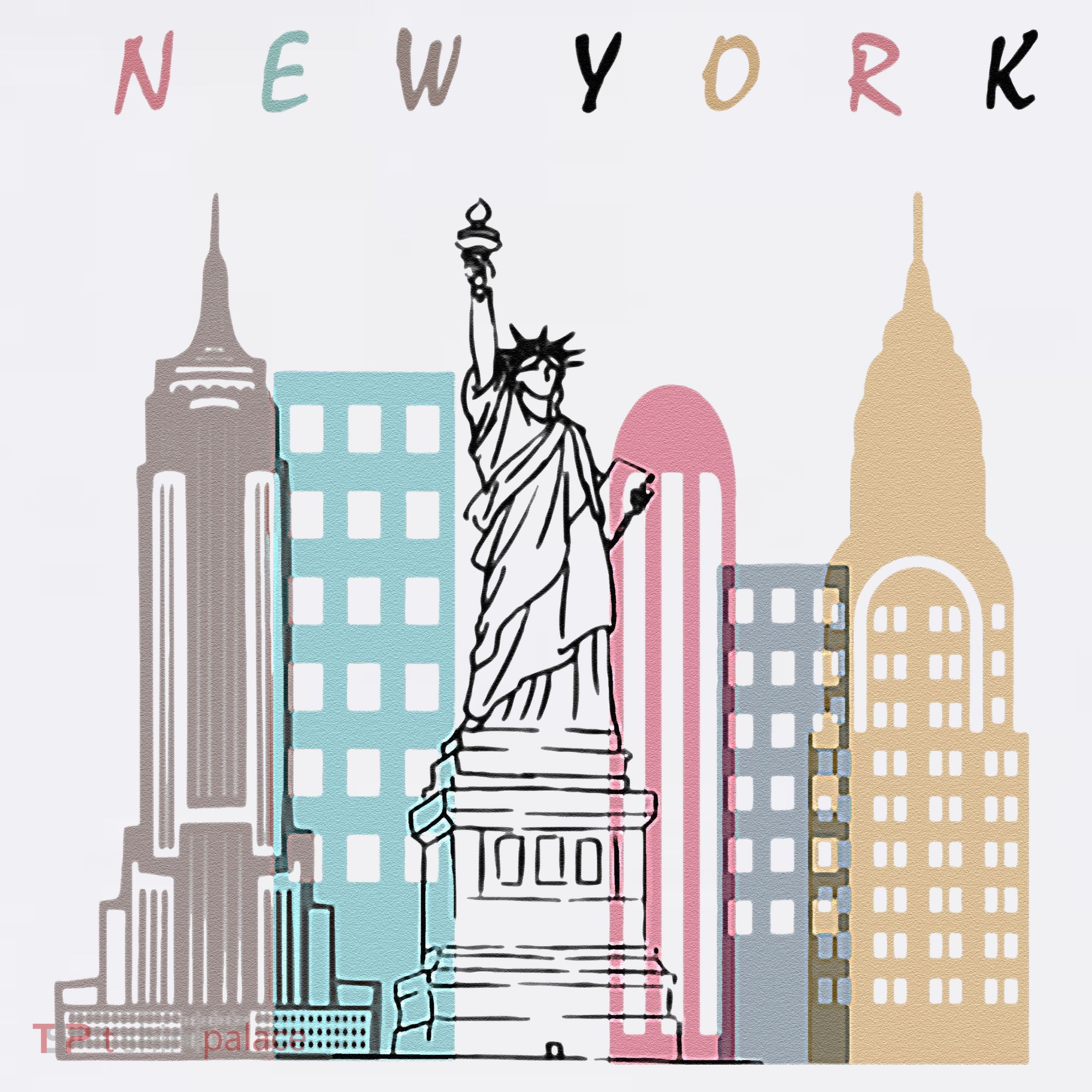 NYC New York City Manhattan skylines statue of liberty Women's Tank Top
