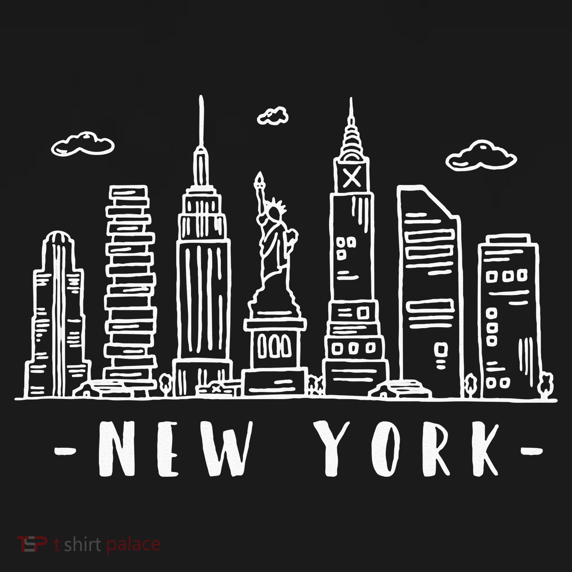 NYC New York City Manhattan Skylines Statue Of Liberty Cloud Women's Tank Top