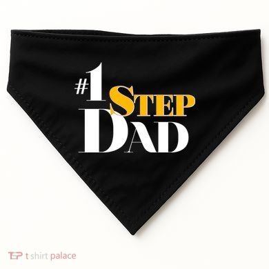 No 1 Step Dad Father's Day USA-Made Doggie Bandana