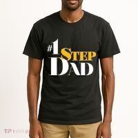 No 1 Step Dad Father's Day Tall T-Shirt thumb 2