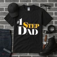 No 1 Step Dad Father's Day Tall T-Shirt thumb 3