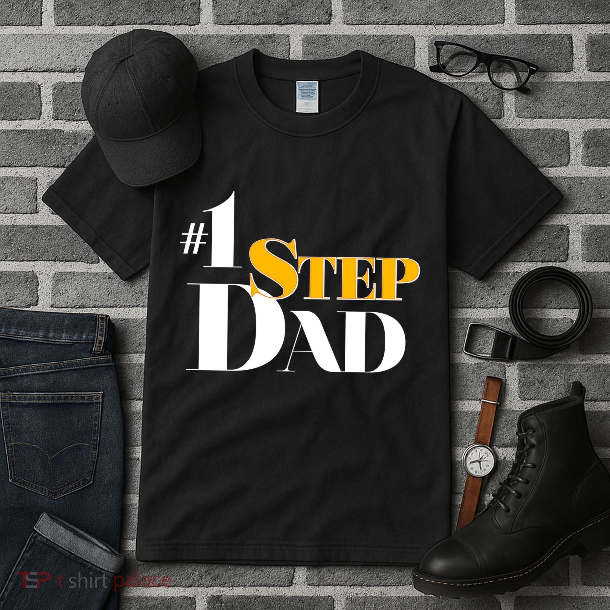 No 1 Step Dad Father's Day Tall T-Shirt