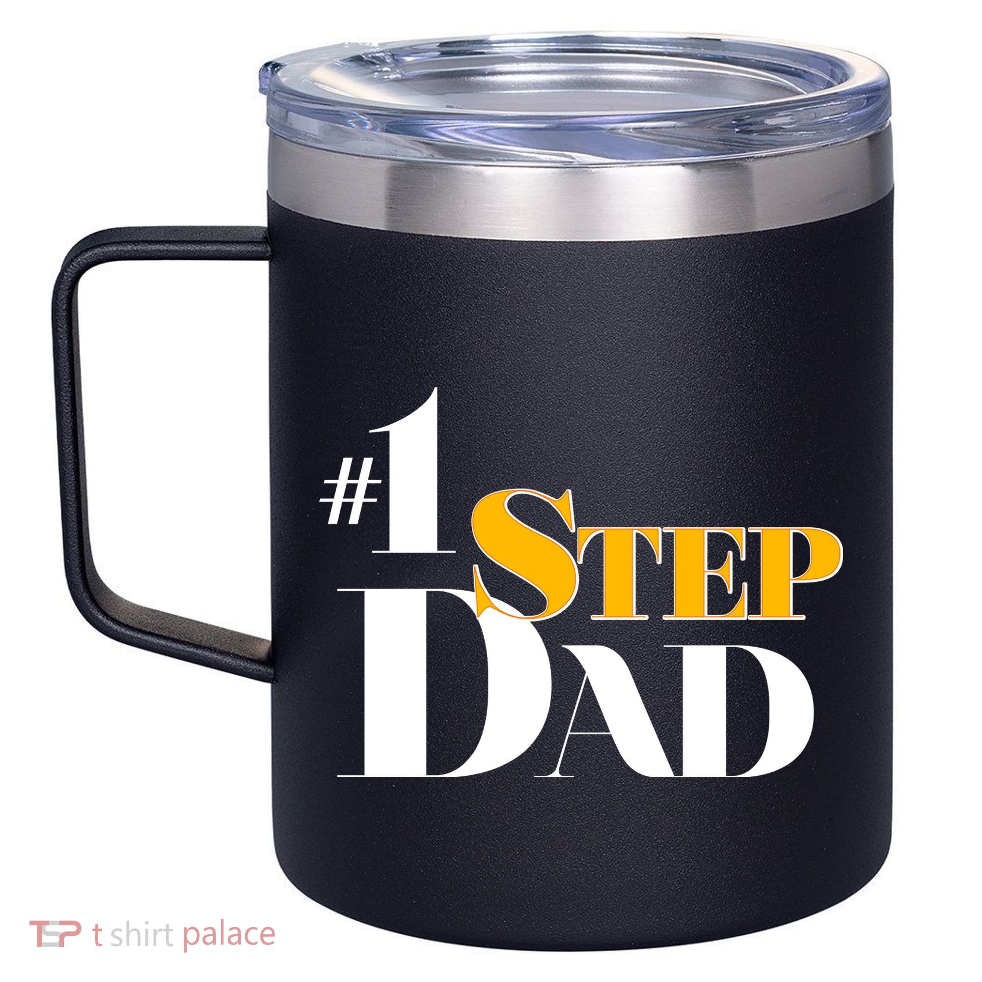 No 1 Step Dad Father's Day 12oz Stainless Steel Coffee Mug