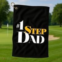 No 1 Step Dad Father's Day Golf Towel thumb 1