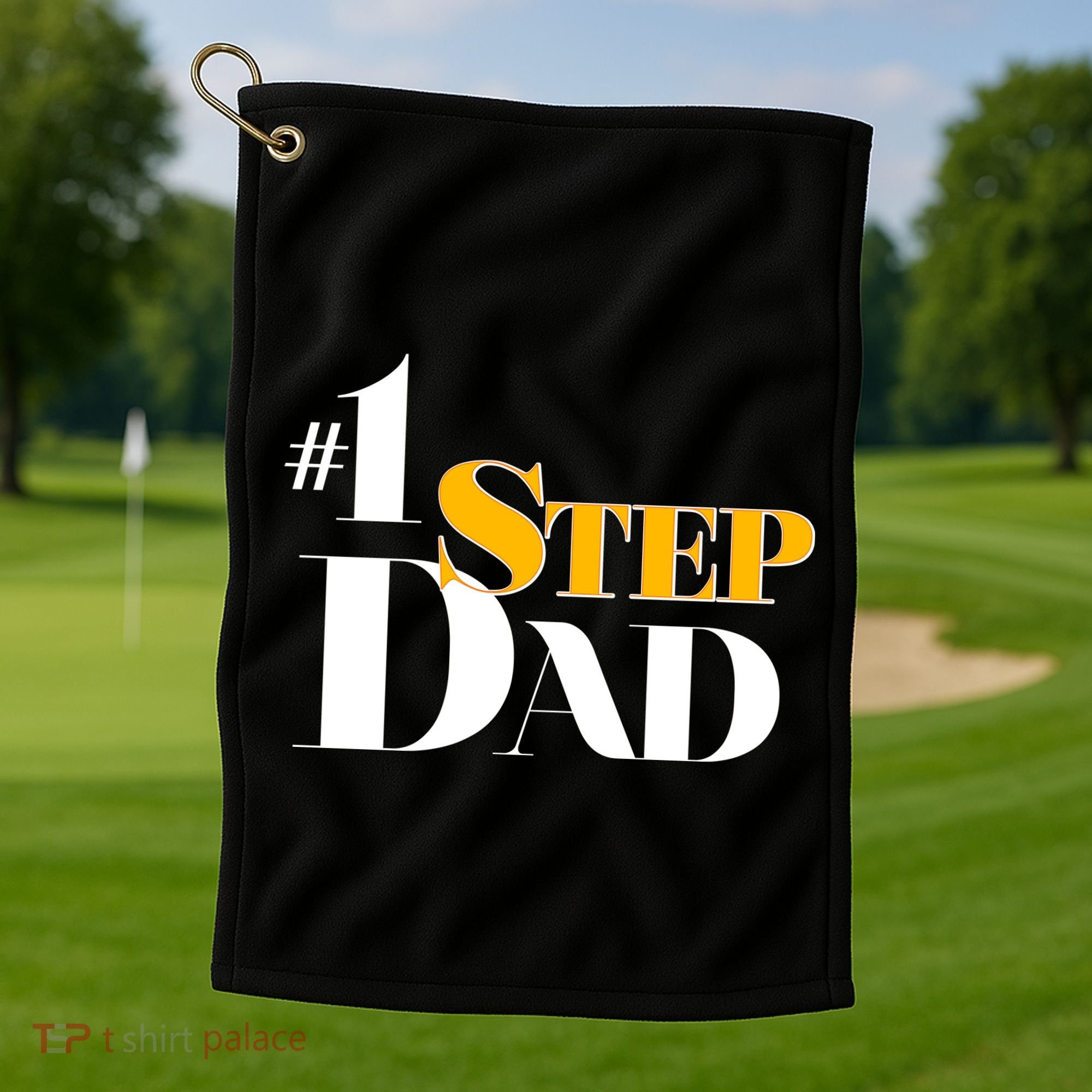 No 1 Step Dad Father's Day Golf Towel