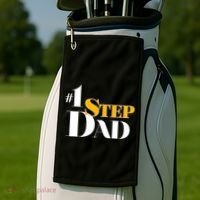 No 1 Step Dad Father's Day Golf Towel thumb 2
