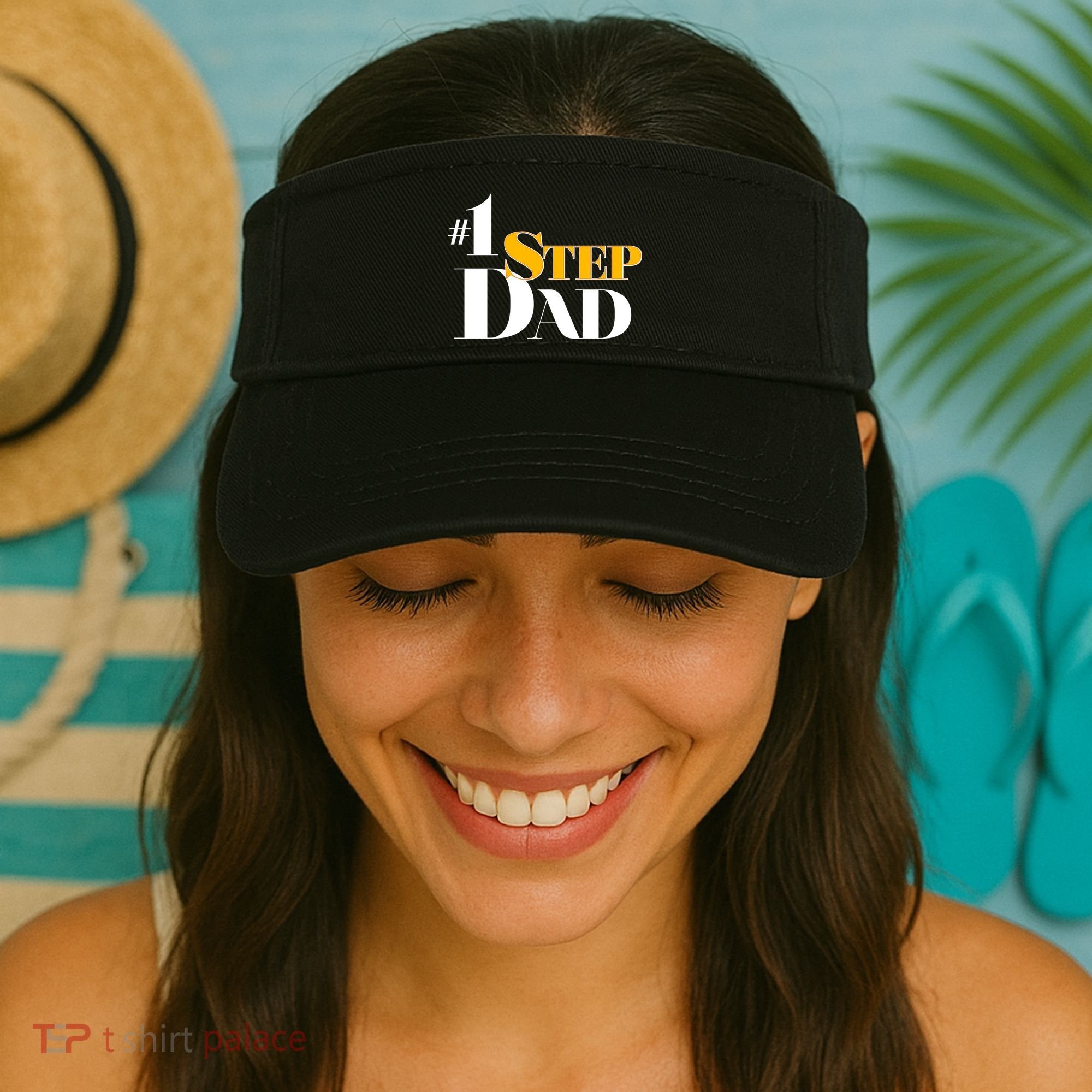 No 1 Step Dad Father's Day Visor