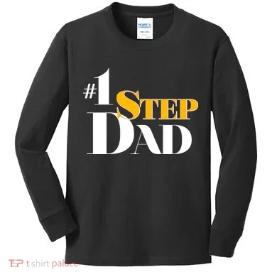 No 1 Step Dad Father's Day Kids Long Sleeve Shirt
