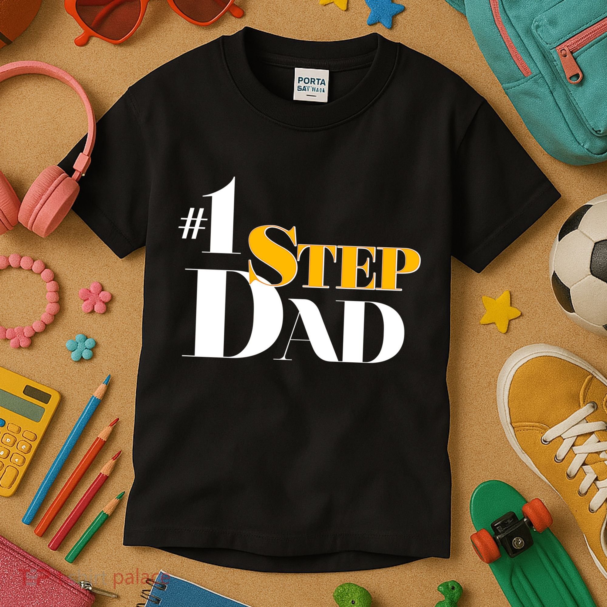 No 1 Step Dad Father's Day Kids T-Shirt