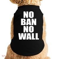 No Ban No Wall Anti Trump Resist Doggie Tank thumb 0