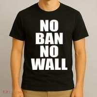 No Ban No Wall Anti Trump Resist T-Shirt thumb 3