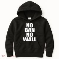 No Ban No Wall Anti Trump Resist Kids Hoodie thumb 0