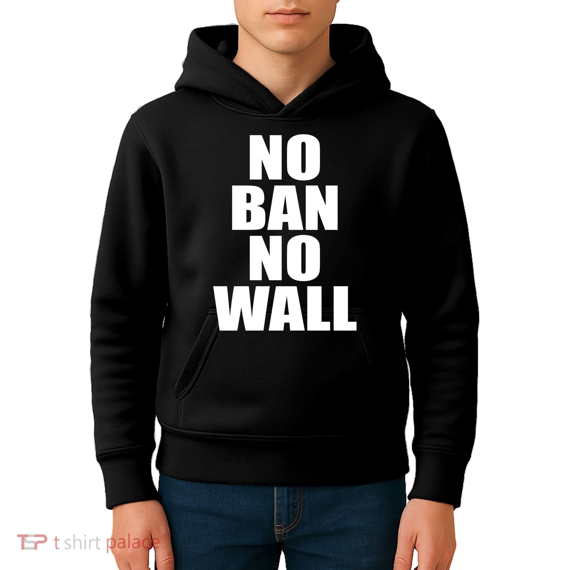No Ban No Wall Anti Trump Resist Kids Hoodie