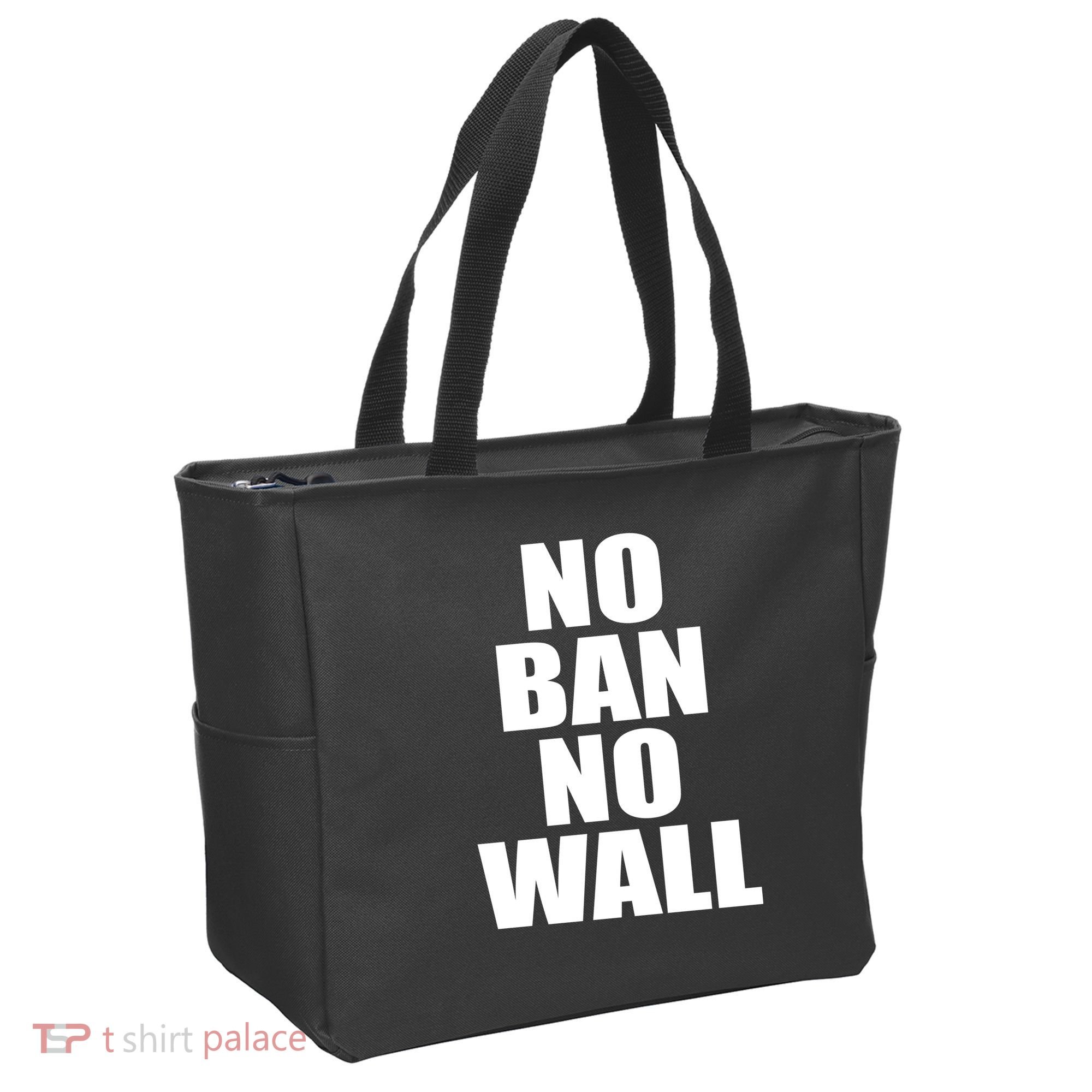No Ban No Wall Anti Trump Resist Tote Bag