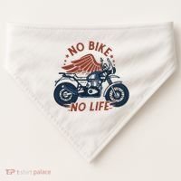 No Bike No Life Motrocycle USA-Made Doggie Bandana thumb 0