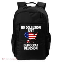 No Collusion Just Democrat delusion Backpack thumb 0