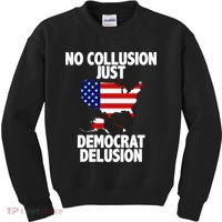 No Collusion Just Democrat delusion Kids Sweatshirt thumb 0