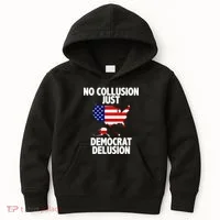 No Collusion Just Democrat delusion Kids Hoodie thumb 0