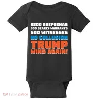 No Collusion Trump Wins Again Baby Bodysuit thumb 0