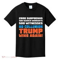 No Collusion Trump Wins Again Kids T-Shirt thumb 0