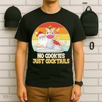 No Cookies Just Cocktails Summer Vacation Santa Claus T-Shirt thumb 6