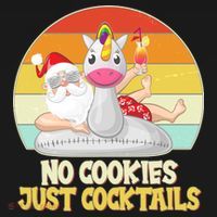 No Cookies Just Cocktails Summer Vacation Santa Claus T-Shirt thumb 7