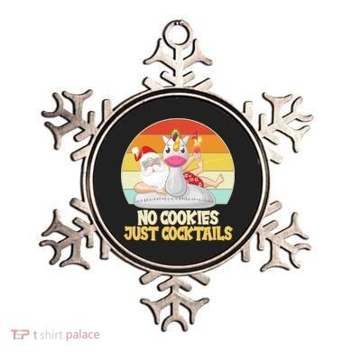 No Cookies Just Cocktails Summer Vacation Santa Claus Ornament