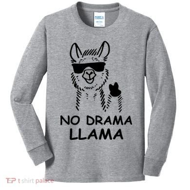 No Drama Llama Kids Long Sleeve Shirt