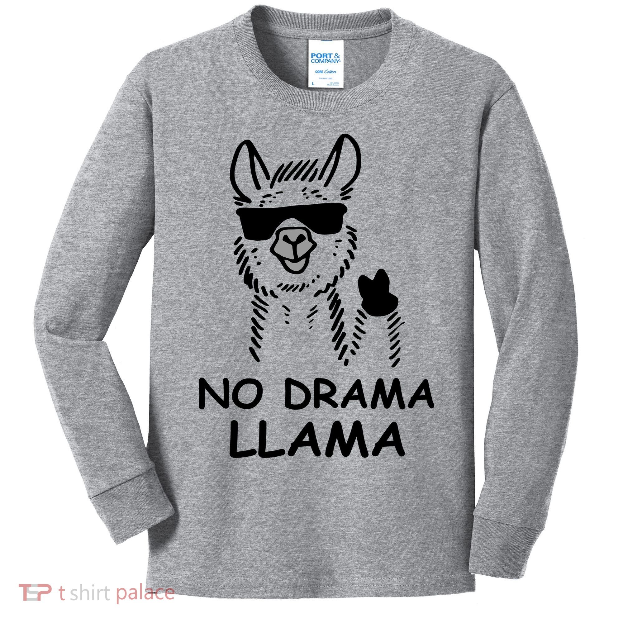 No Drama Llama Kids Long Sleeve Shirt