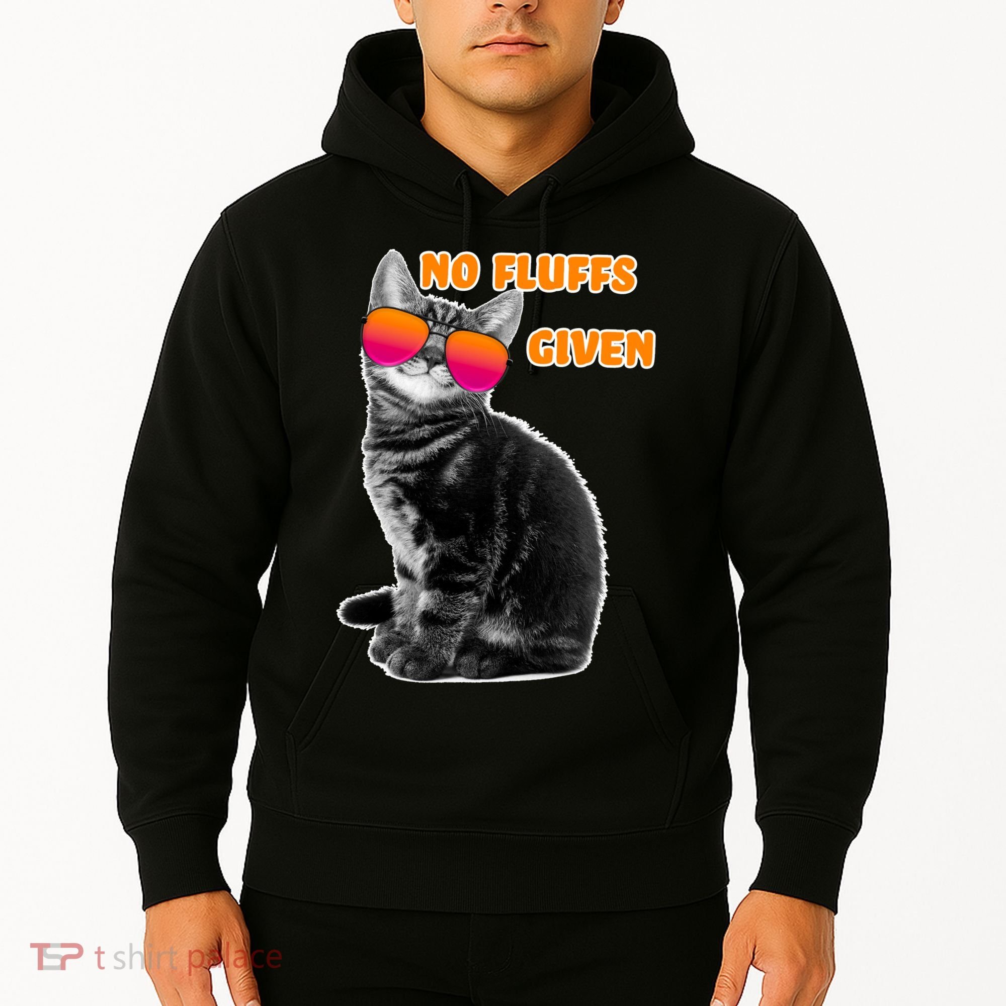 No Fluffs Given Kitten Sunglasses Hoodie