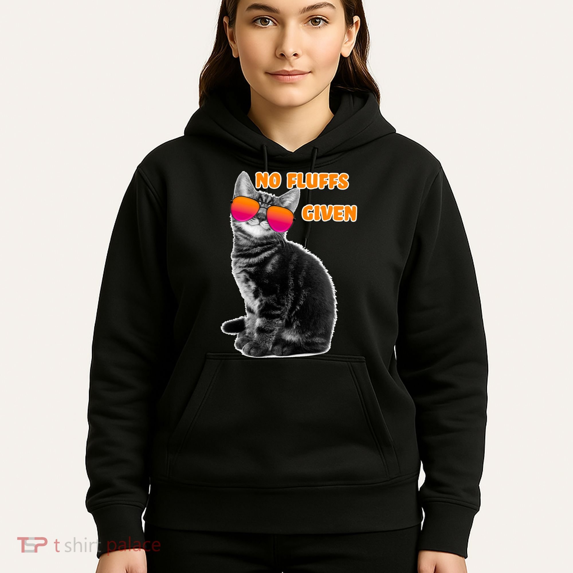 No Fluffs Given Kitten Sunglasses Hoodie