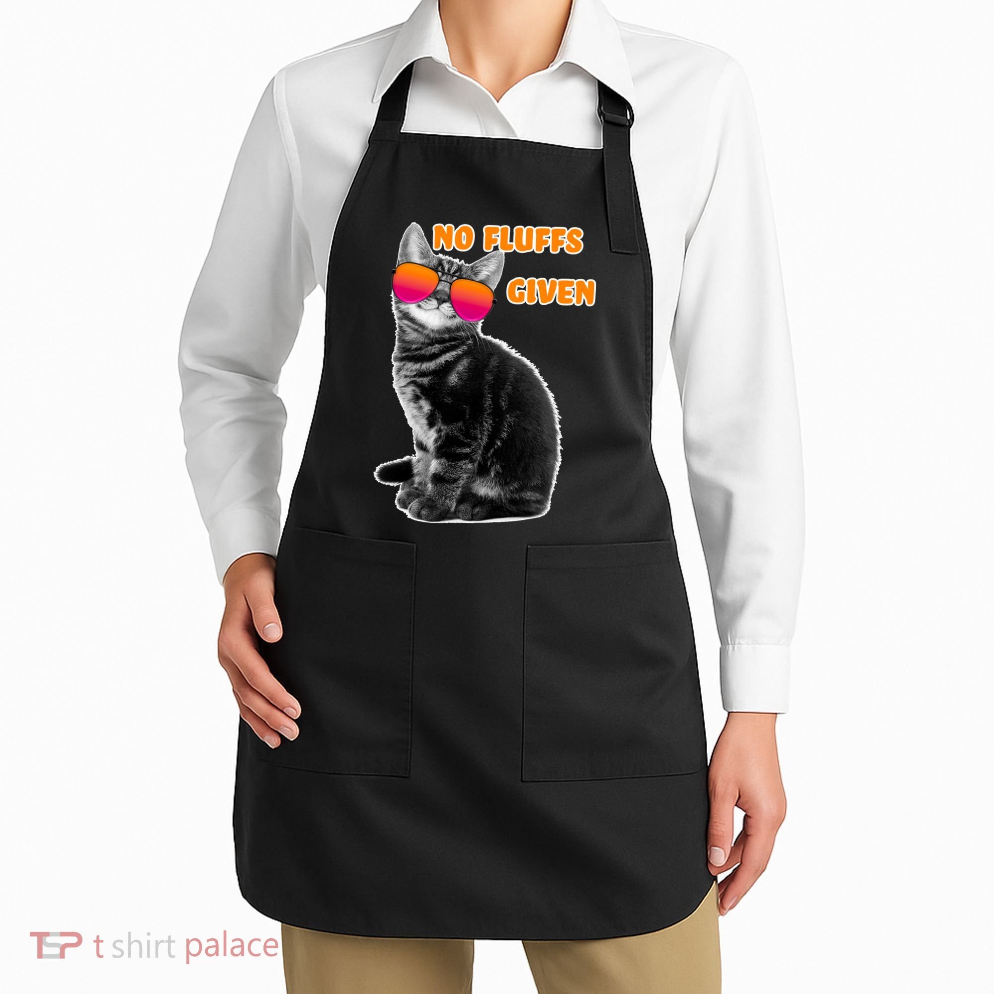 No Fluffs Given Kitten Sunglasses Apron