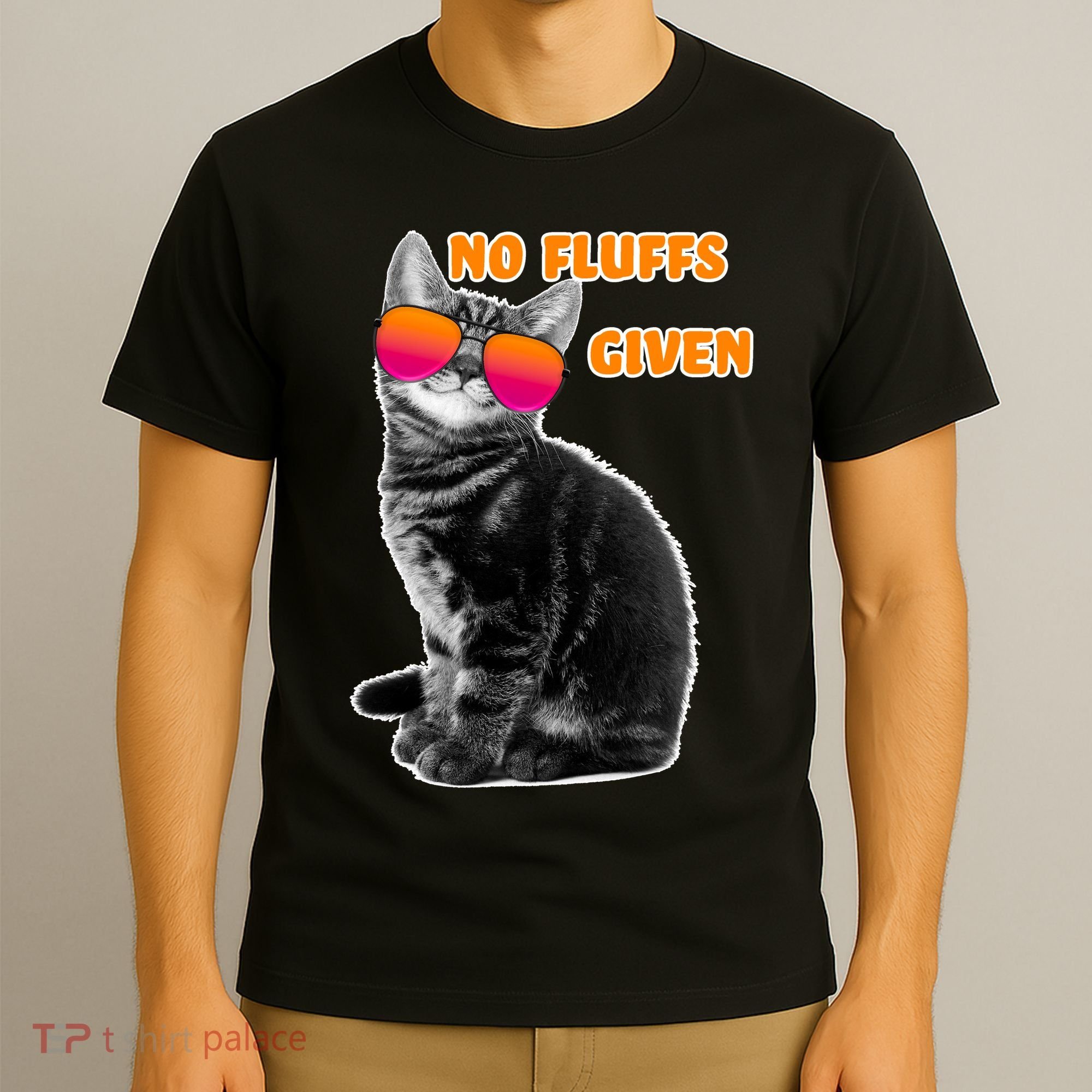 No Fluffs Given Kitten Sunglasses T-Shirt