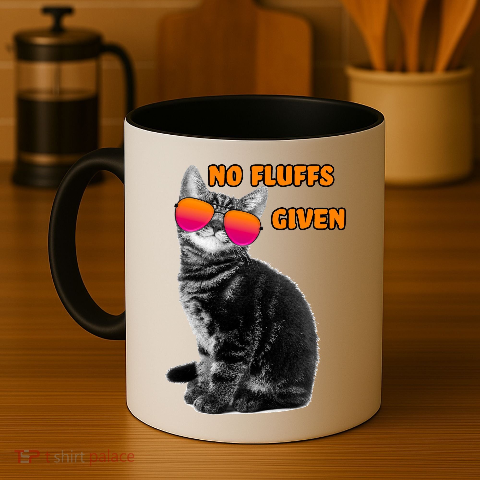 No Fluffs Given Kitten Sunglasses Coffee Mug