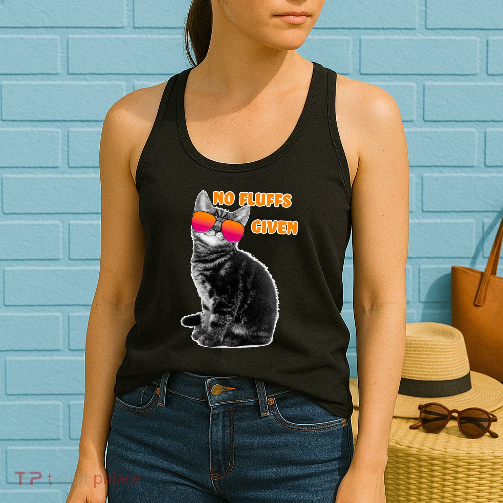 No Fluffs Given Kitten Sunglasses Women's Tank Top