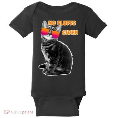 No Fluffs Given Kitten Sunglasses Baby Bodysuit