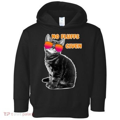 No Fluffs Given Kitten Sunglasses Toddler Hoodie