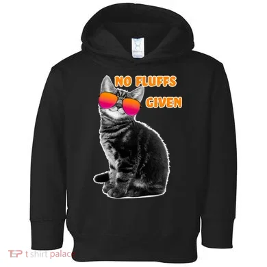 No Fluffs Given Kitten Sunglasses Toddler Hoodie