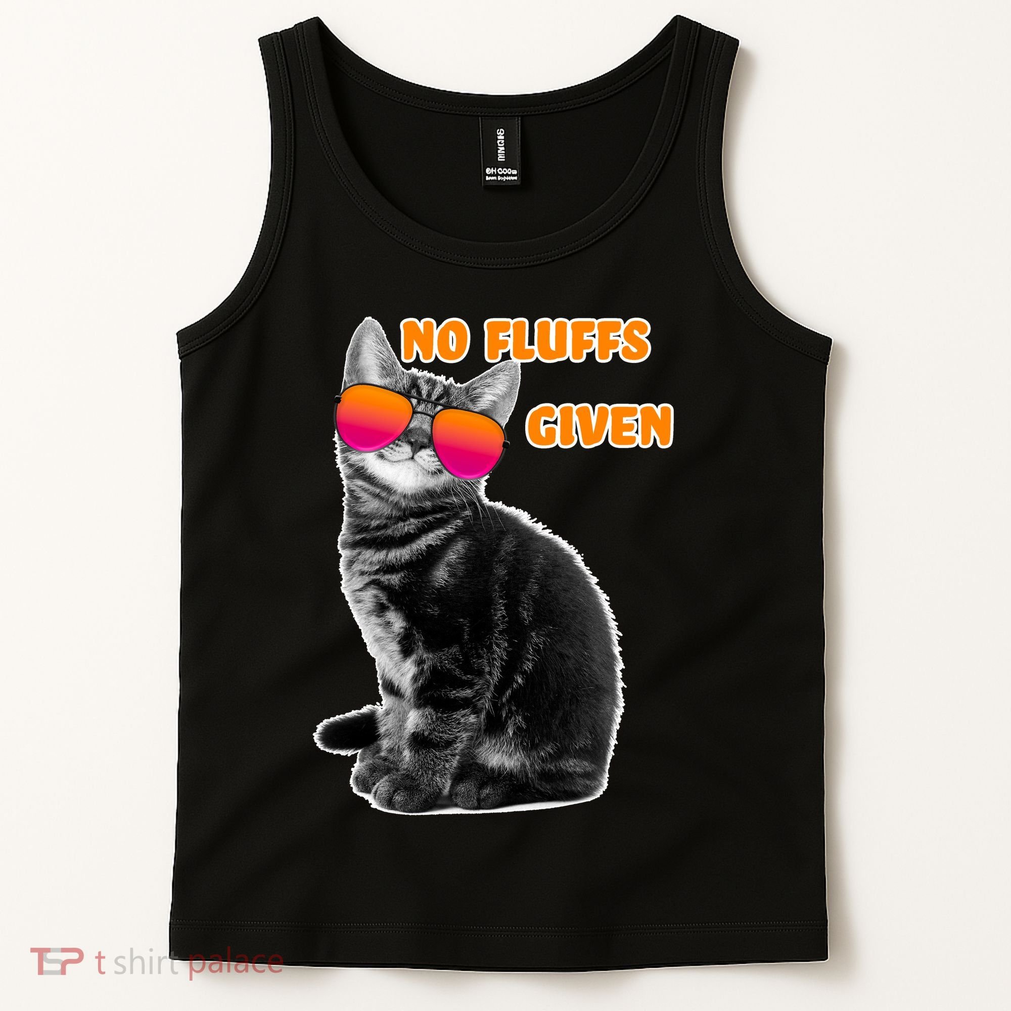 No Fluffs Given Kitten Sunglasses Tank Top
