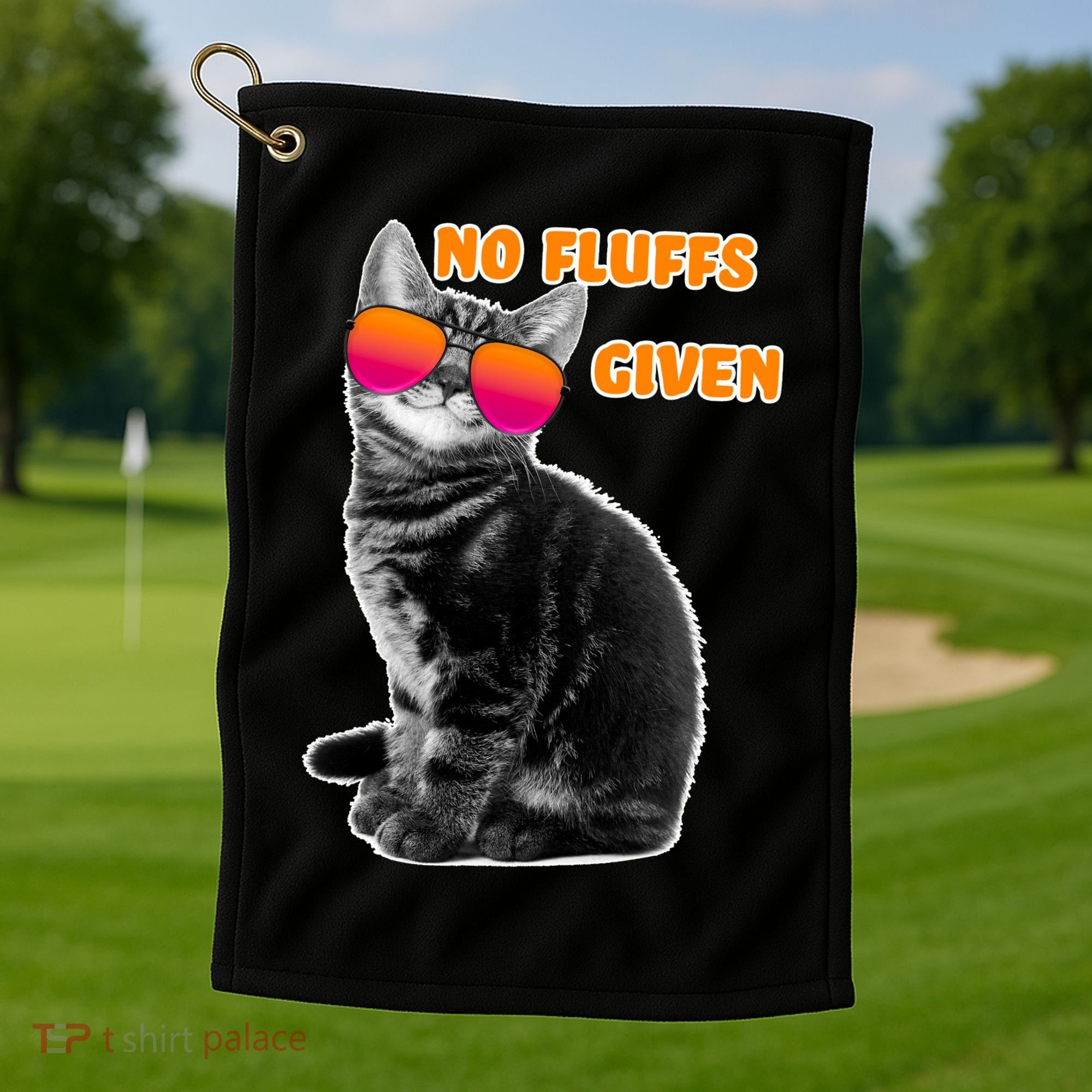 No Fluffs Given Kitten Sunglasses Golf Towel
