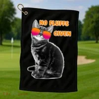 No Fluffs Given Kitten Sunglasses Golf Towel thumb 1