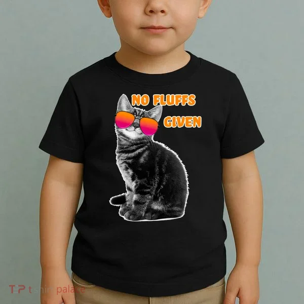 No Fluffs Given Kitten Sunglasses Toddler T-Shirt