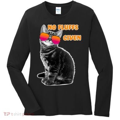 No Fluffs Given Kitten Sunglasses Women's Long Sleeve Shirt