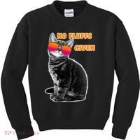 No Fluffs Given Kitten Sunglasses Kids Sweatshirt thumb 0