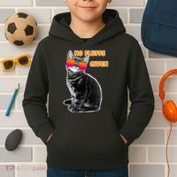 No Fluffs Given Kitten Sunglasses Kids Hoodie thumb 2