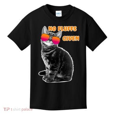 No Fluffs Given Kitten Sunglasses Kids T-Shirt