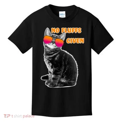 No Fluffs Given Kitten Sunglasses Kids T-Shirt