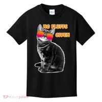 No Fluffs Given Kitten Sunglasses Kids T-Shirt thumb 0