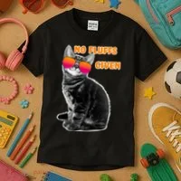 No Fluffs Given Kitten Sunglasses Kids T-Shirt thumb 3